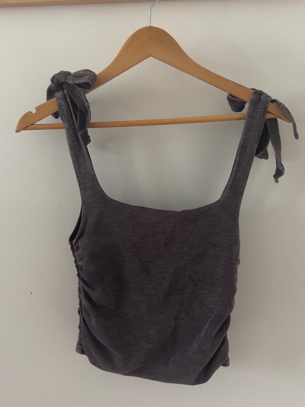 Free people gray ruched tank
